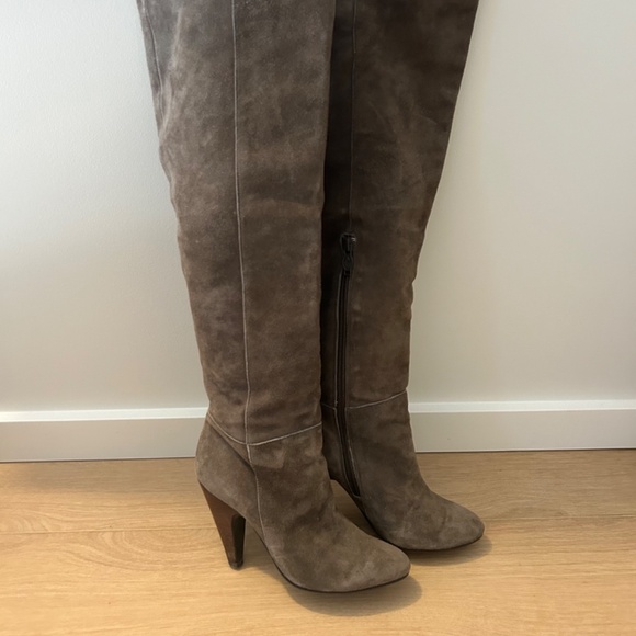 Ash from Revolve Over the Knee Boot Suede Taupe - Picture 5 of 6